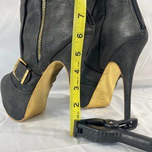 Paper Fox Platform heeled Black Booties Size 9